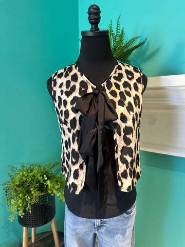 Leopard Sleeveless Tie Top