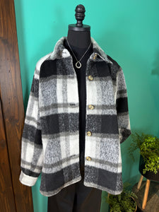 Mystree Plaid Shirt Jacket