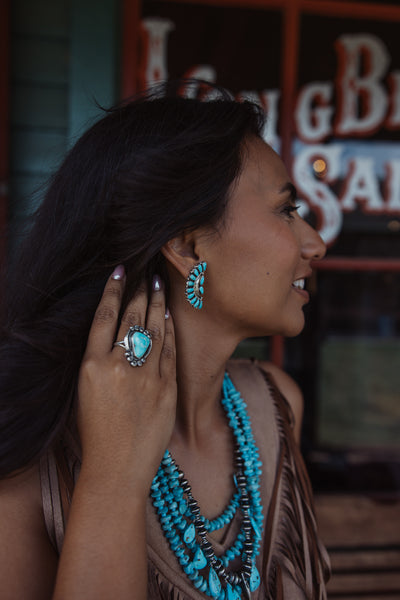 Teardrop Adjustable Turquoise Ring