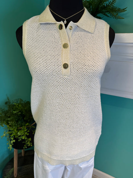 Esqualo Sleeveless Polo Sweater