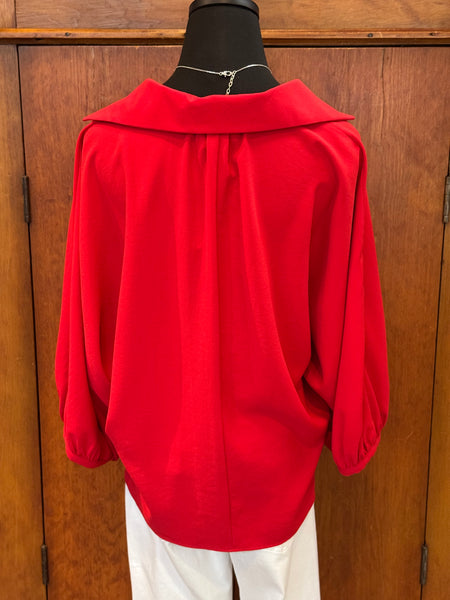 Joseph Ribkoff Long Sleeve Red Blouse