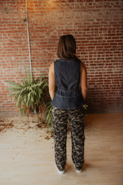 Camo Multi Pocketed Denim Pants