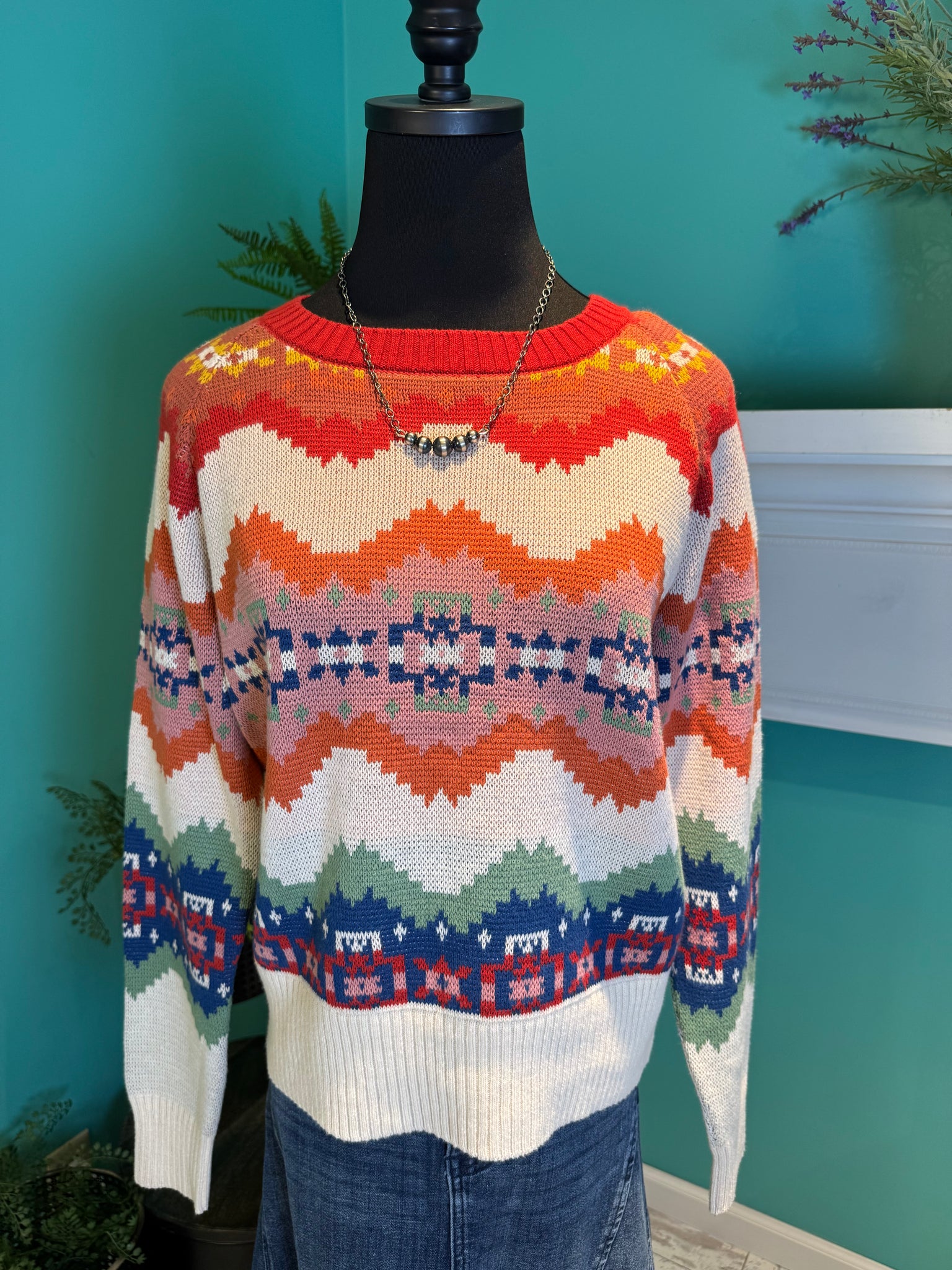 Pendleton Raglan Sleeve Graphic Sweater