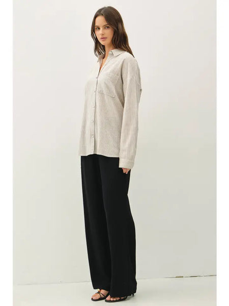 Be Cool Button Down Stripe Top