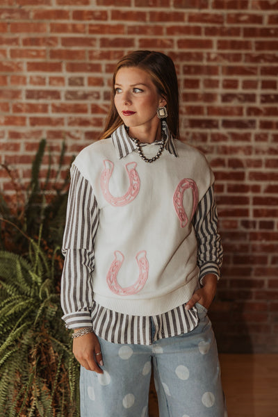 Western Horse Shoe Knit Sweater