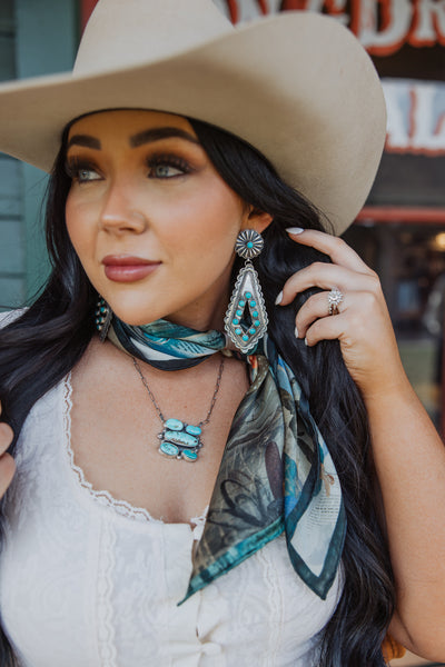 ALZ The Statement Stamped Post Earring w/Turquoise