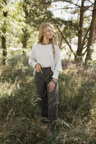 Umgee Leopard Wide Leg Pant