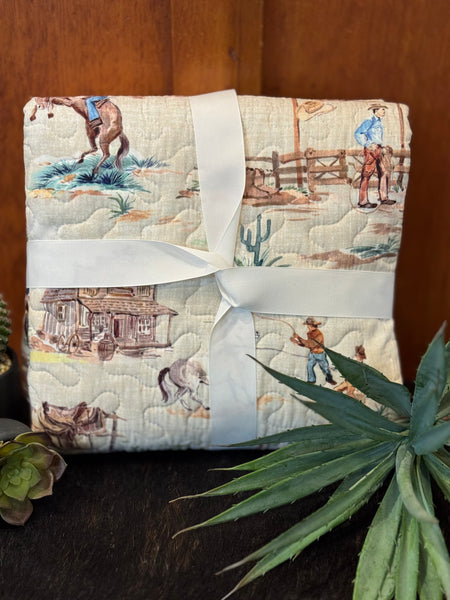 Retro Cowboy Baby Blanket