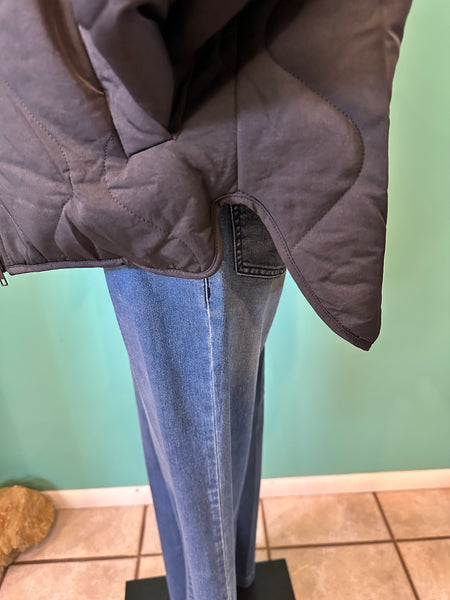 Hem & Thread Quilted Jacket with Rib Collar and Cuff