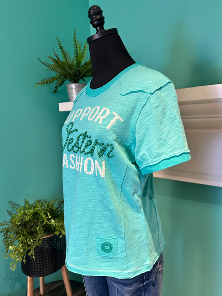 Double D Ranch Support Western Fashion Top