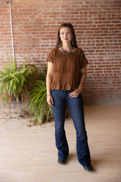 Mineral Washed Smocked Top