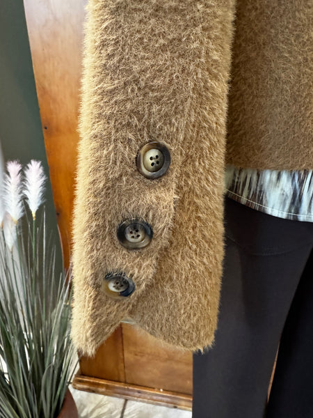 Collarless Knit Jacket