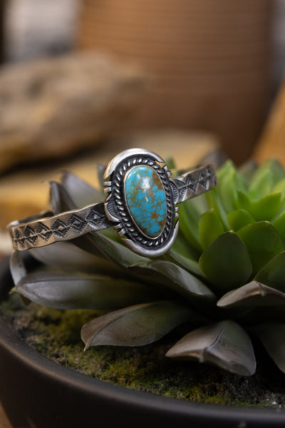 ALZ Larry James Stacker Turquoise Cuff Bracelet