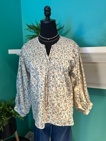 Wishlist Floral Balloon Sleeve Top