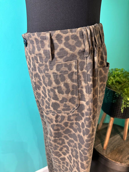 Umgee Leopard Wide Leg Pant
