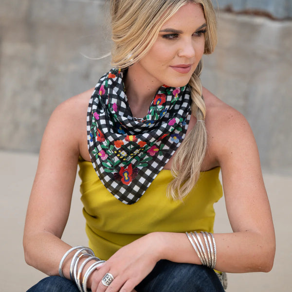 Fringe Scarves Gingham Style Shorty