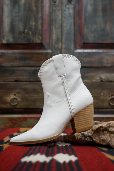 Arisa Braided Short White Bootie