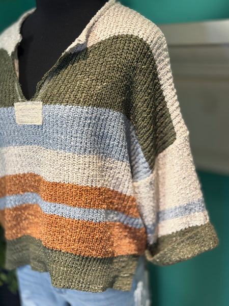 EE: Some Striped Notched Sweater