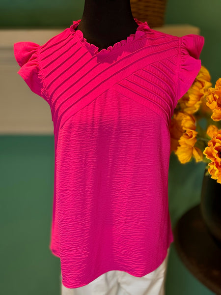 Ruffle PinTuck Top
