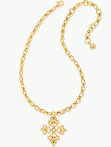 Kendra Scott Kinsley Gold Necklace in Ivory Mix