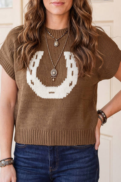 Horseshoe Short Sleeve Sweater
