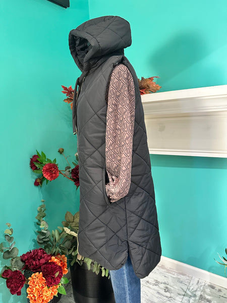 Mystree Quilted Puffer Hoodie Vest