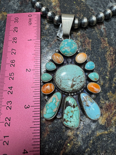 Make A Statement Turquoise & Spiny Orange Pendant