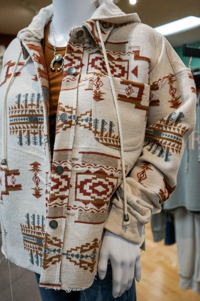 Aztec Hoodie Shacket