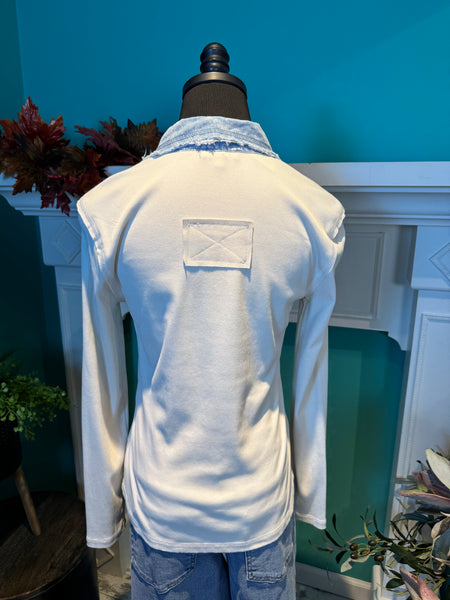 Mystree Thermal Washed Button Down Top