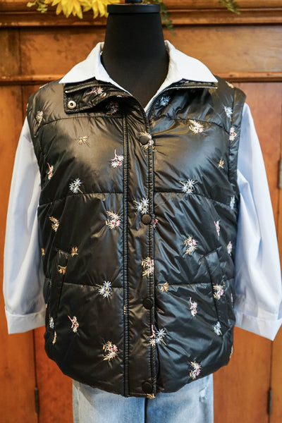 FDJ Quilted Embroidered Vest