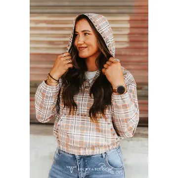 Embroidered Let’er Buck Studded Hooded Pullover Jacket