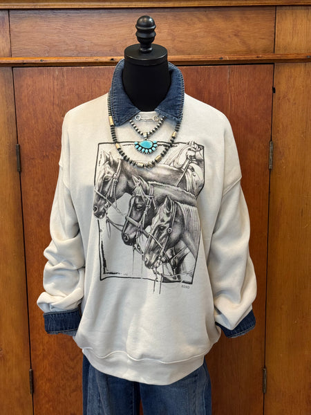 XOXO 3 3945 HD Horses Sweatshirt