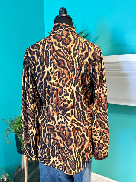 Joseph Ribkoff Leopard Tie Front Top