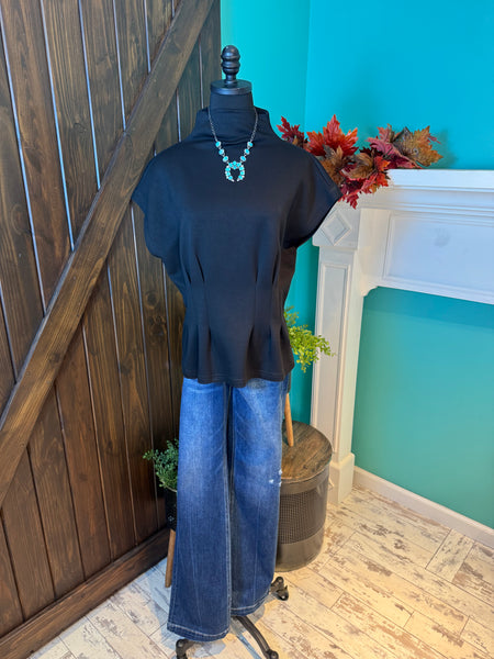 Entro Knit Fitted Mock Neck Top