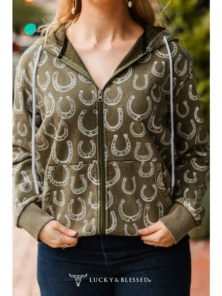 Mineral Wash Horseshoe Hoodie