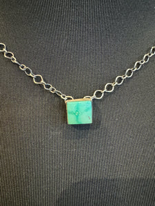 The Square Turquoise Bar Necklace