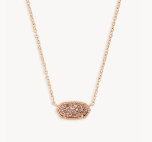 Kendra Scott Elisa Necklace in Rose Gold Drusy