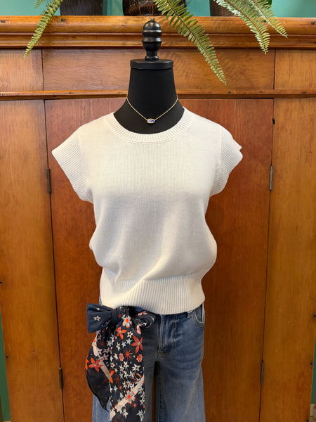 Cap Sleeves Knit Top