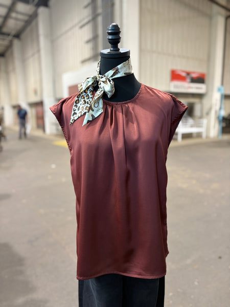 Round Neck Pleated Blouse