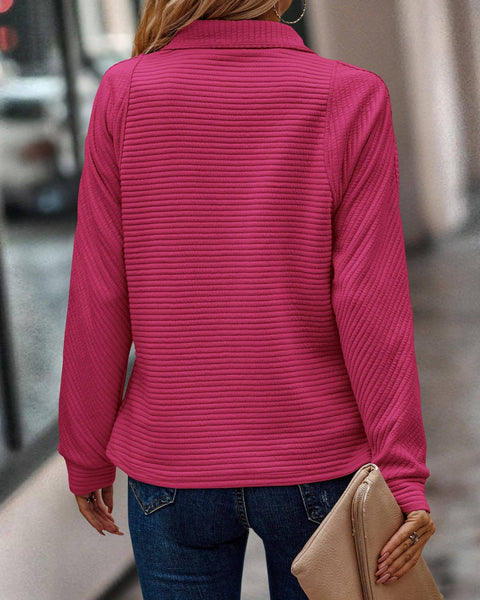 Quarter Zip Textured Sweatshirt