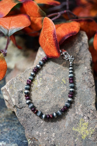 Purple Spiny Oyster and Navajo Pearl Bracelet