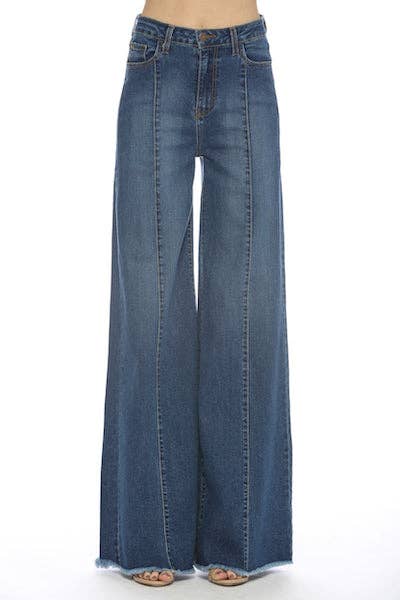 Front Seam Wide Leg Jeans