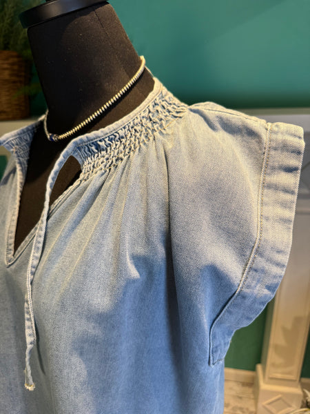 Denim Sleeveless Blouse