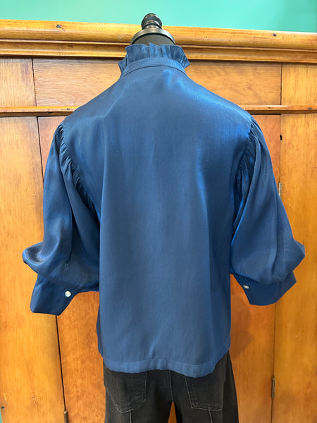 Glam Ruffle Neck Puff Sleeve top