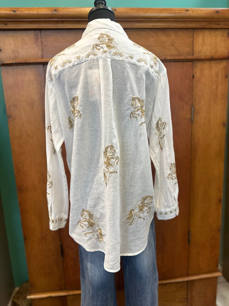 Johnny Was Oversized Cheval Shirt