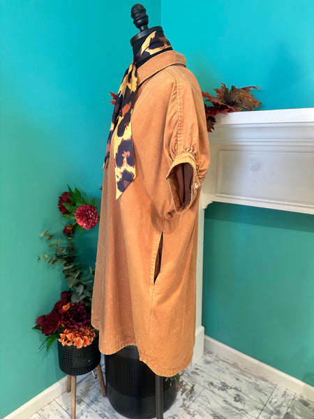 EE:Some Mineral Wash Mini Shirt Dress