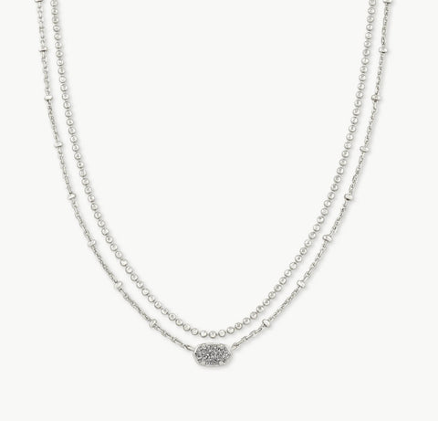 Kendra Scott Emile Multi Strand Necklace in Rhodium