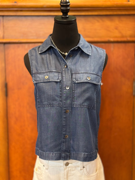 Liverpool Sleeveless Button Top
