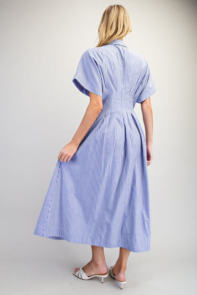 Pleated Dolman Maxi Dress