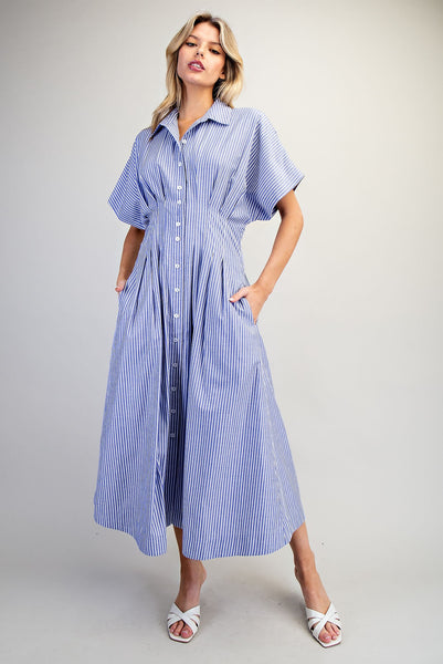 Pleated Dolman Maxi Dress